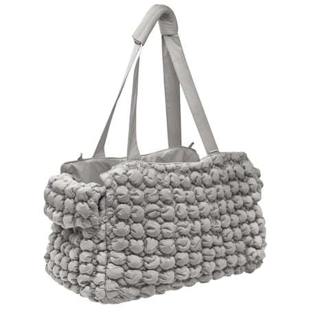 Petpurifiers Bubble Vogue Ultra-Plush Fashion Designer Pet Carrier, Grey - One Size PE2640395